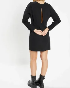 Robe courte en Coton bio Clara unie noire