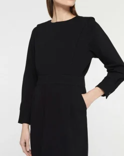 Robe courte en Coton bio Clara unie noire