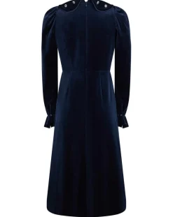 Robe courte en Velours Princesse encre