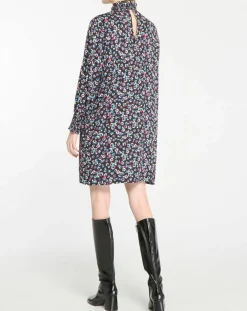 Robe courte et droite Cannelle imprimé fantaisie multicolore