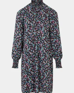 Robe courte et droite Cannelle imprimé fantaisie multicolore