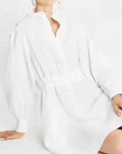 Robe courtes 100% Lin Col Mao Kl écrue