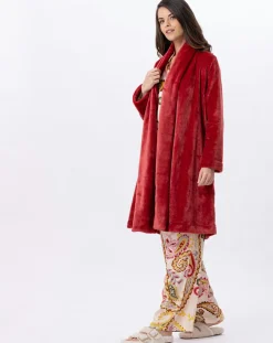 Robe de chambre en peluche flanelle Essentiel tomette