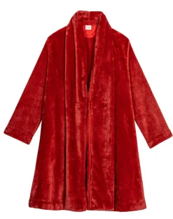 Robe de chambre en peluche flanelle Essentiel tomette