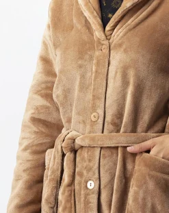 Robe de chambre en peluche flanelle Essentiel dorée