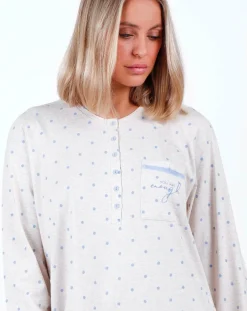 Robe de nuit You are enough beige/bleu