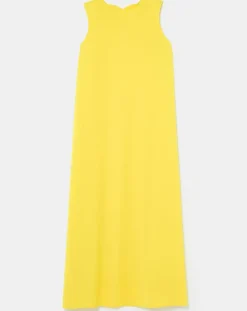 Robe en crêpe jaune