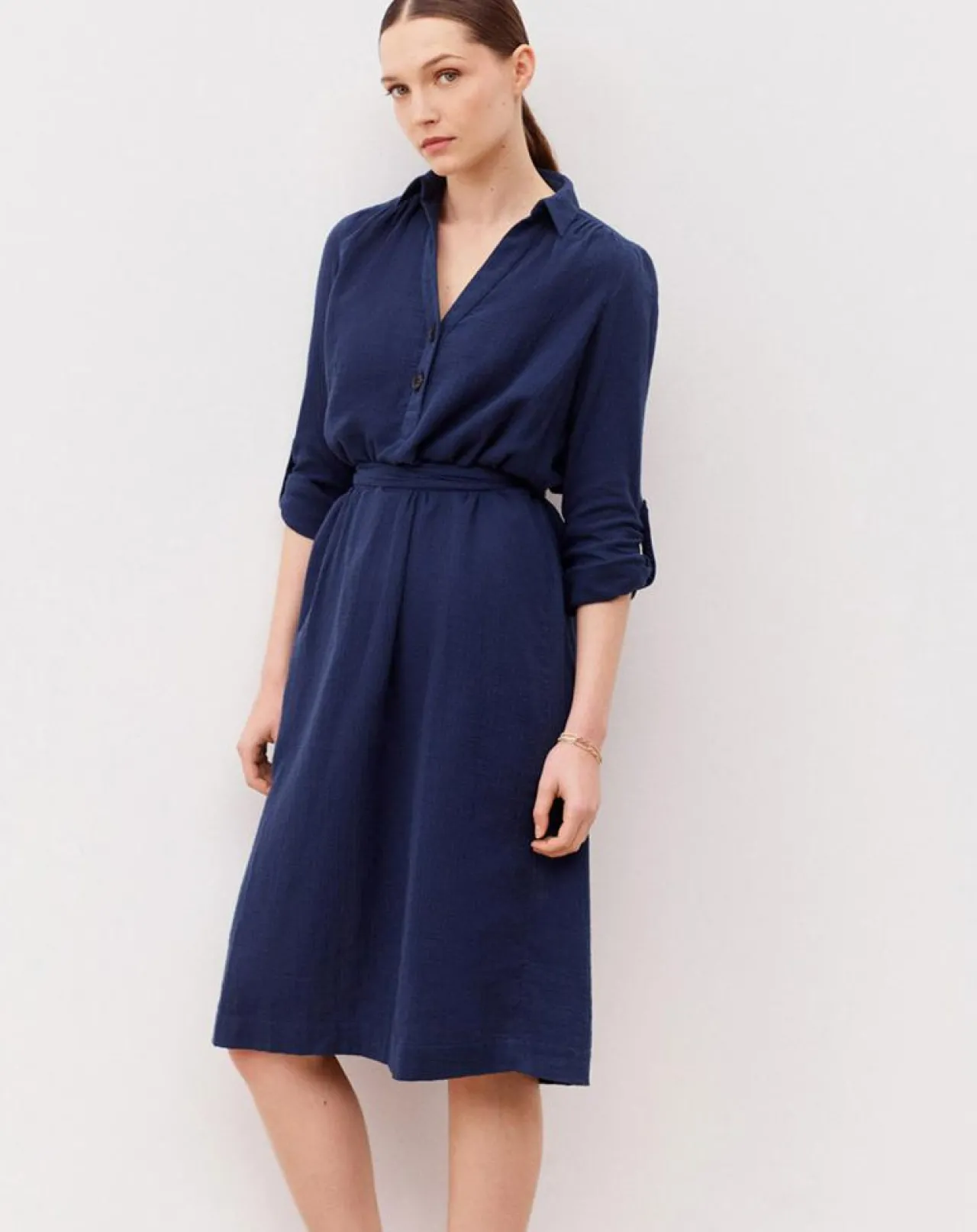 Robe en Gaze de Coton Betina indigo