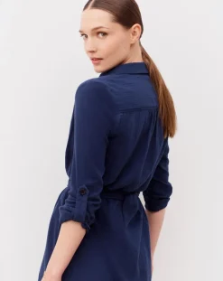 Robe en Gaze de Coton Betina indigo