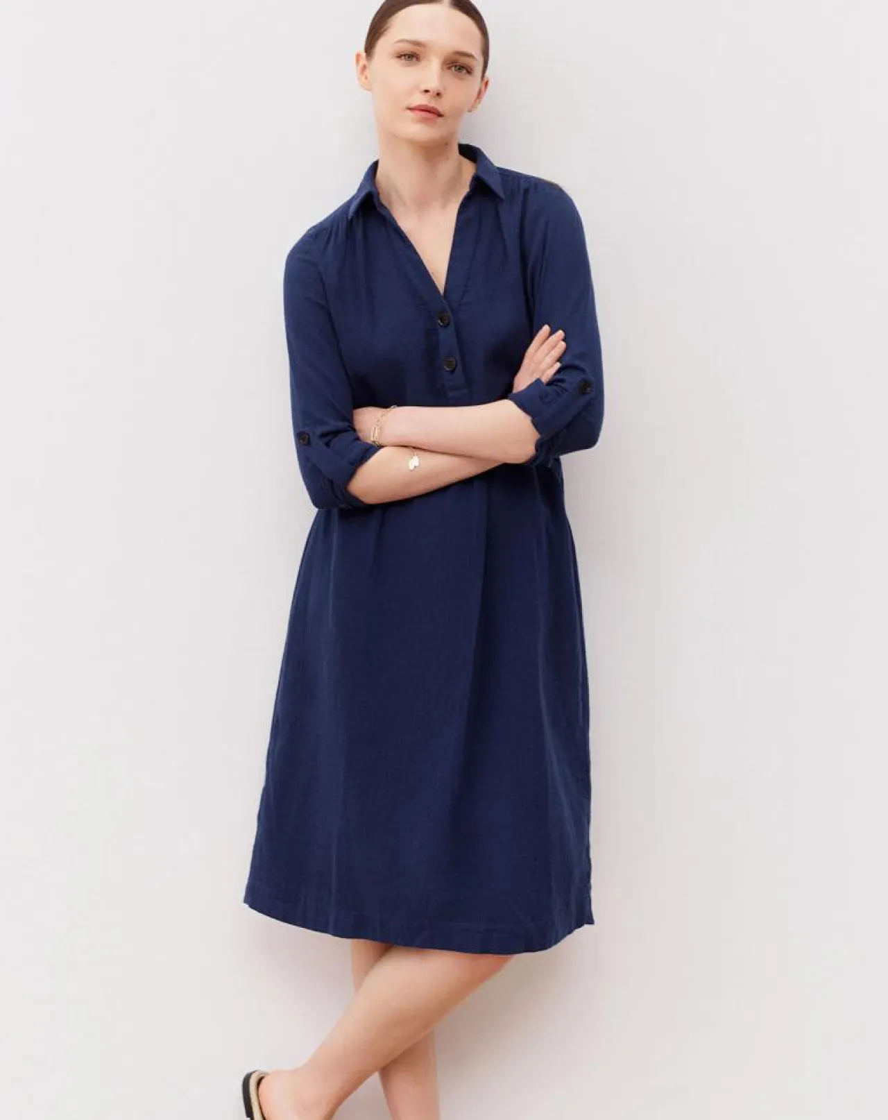 Robe en Gaze de Coton Betina indigo