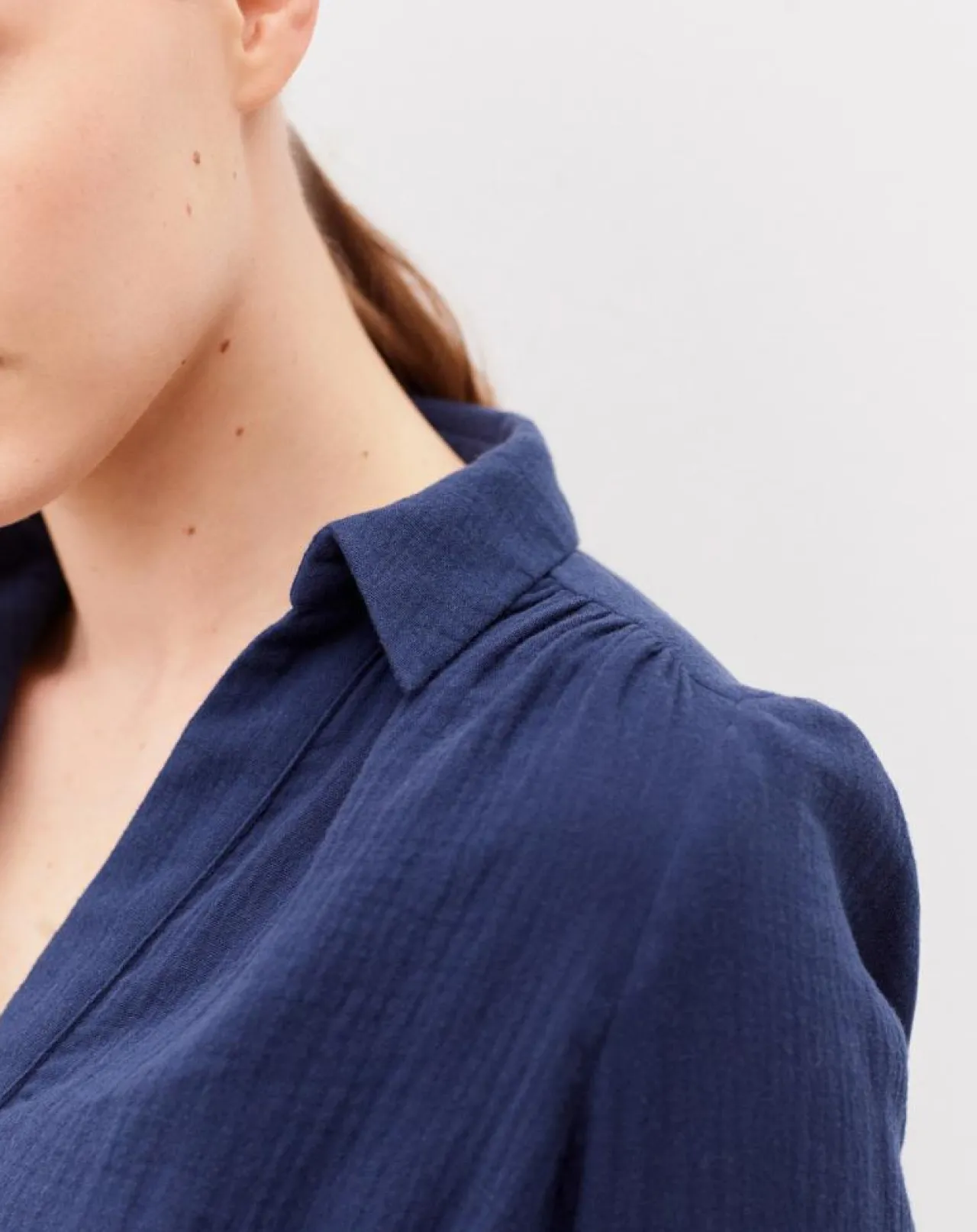 Robe en Gaze de Coton Betina indigo