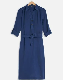 Robe en Gaze de Coton Betina indigo