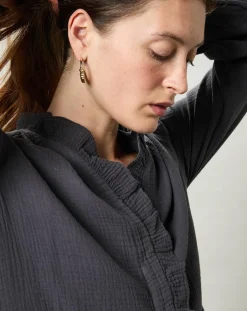 Robe en Gaze de Coton Rimba charbon