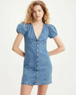 Robe en jean courte Erin 90's bleue