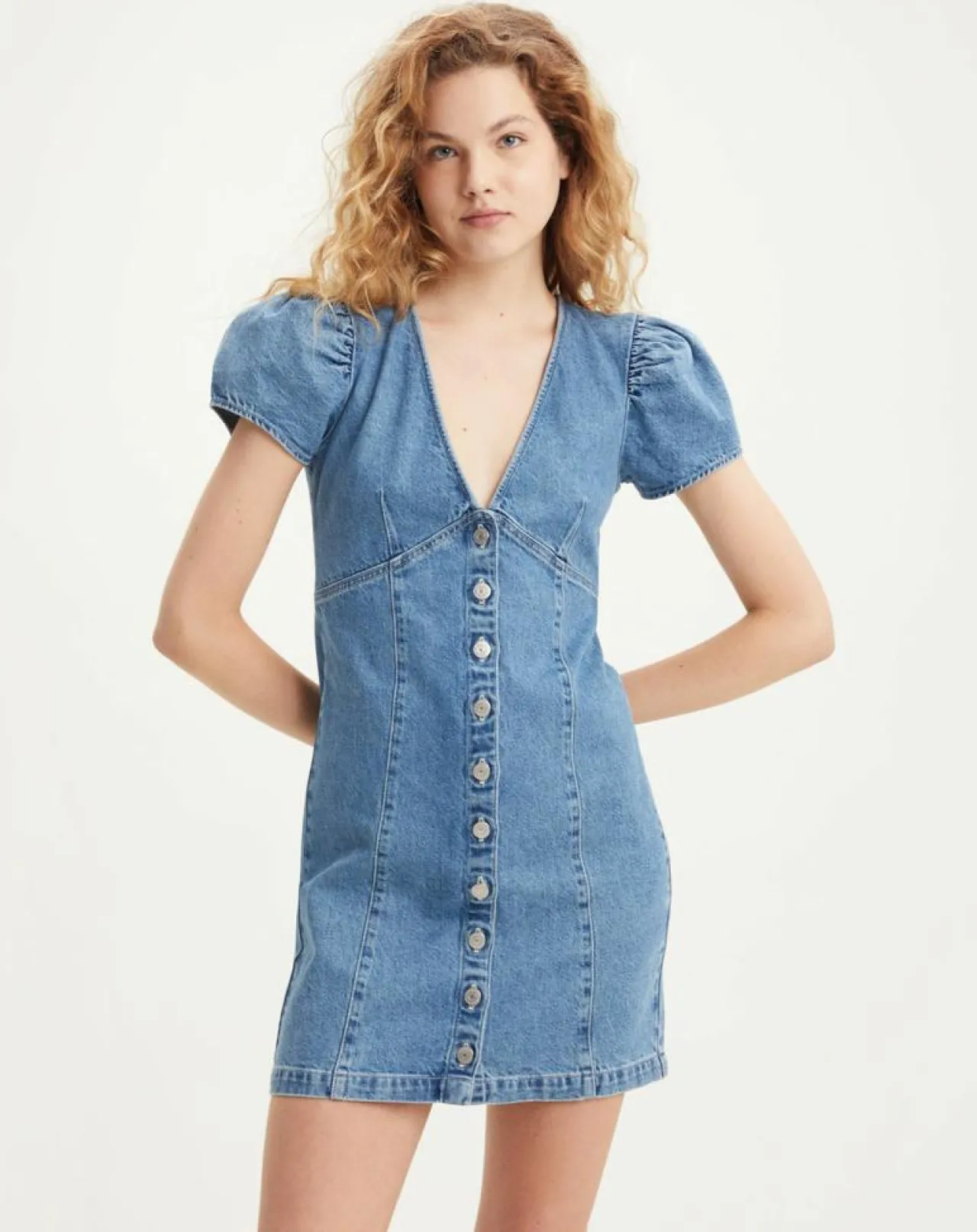 Robe en jean courte Erin 90's bleue
