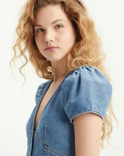 Robe en jean courte Erin 90's bleue