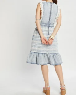 Robe en jean Neige bleu clair délavé