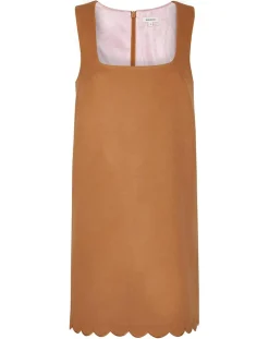 Robe en Laine mélangée Gabardine camel