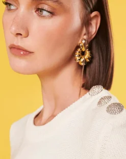 Robe en Laine mélangée irisée ecrue