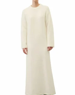 Robe en Laine mélangée maxi longue écru