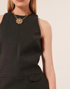 Robe en Laine mélangée Rollande gris anthracite