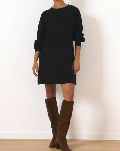 Robe en Laine mélangée Tiphaine noire