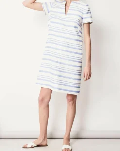 Robe en Lin mélangé Nina blanc/lavande