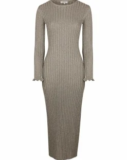 Robe en maille Côte Lurex argentée