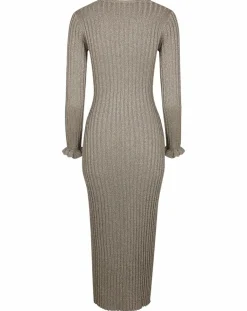 Robe en maille Côte Lurex argentée