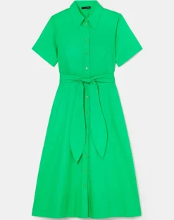 Robe en popeline verte