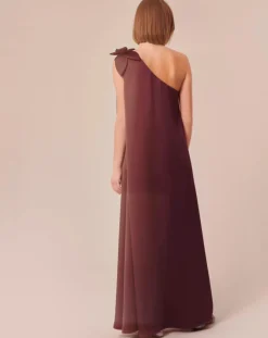 Robe en satin fluide chocolat