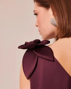 Robe en satin fluide chocolat