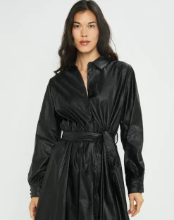 Robe en simili Ivana noire