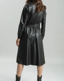 Robe en simili Ivana noire