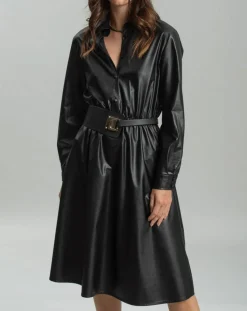 Robe en simili Ivana noire