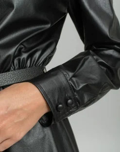 Robe en simili Ivana noire