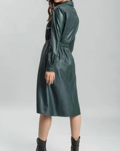 Robe en simili Ivana verte