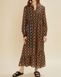 Robe en Soie mélangée Marcia bordeaux