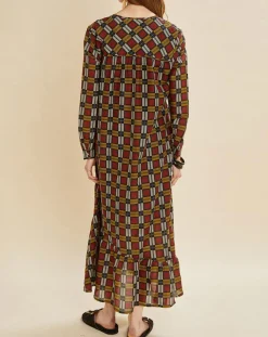 Robe en Soie mélangée Marcia bordeaux