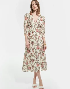 Robe en Soie mélangée Roanita imprimée