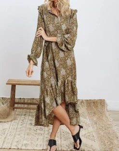 Robe en Soie mélangée Sasha dorée