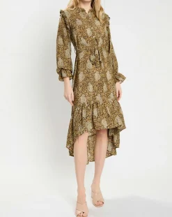 Robe en Soie mélangée Sasha dorée