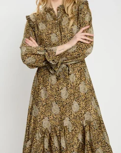 Robe en Soie mélangée Sasha dorée