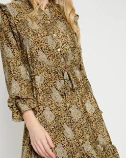 Robe en Soie mélangée Sasha dorée