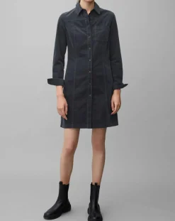 Robe en Velours côtelé bleu marine