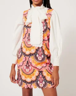 Robe en Velours côtelé Fall imprimée rose/multicolore