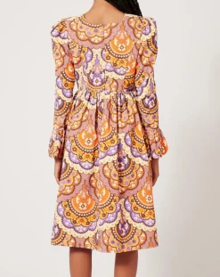 Robe en Velours côtelé Fall imprimée violet/multicolore