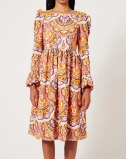 Robe en Velours côtelé Fall imprimée violet/multicolore