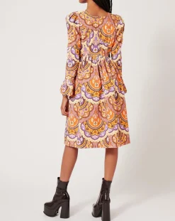 Robe en Velours côtelé Fall imprimée violet/multicolore