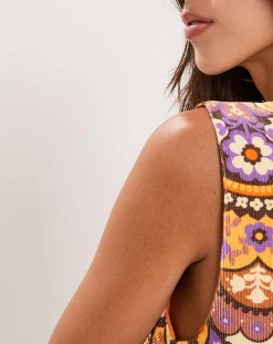 Robe en Velours côtelé Fall imprimée violet/multicolore